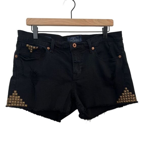 Lucky Brand Malibu Studded Cut Off Distressed Black Shorts size 30 - Picture 1 of 8